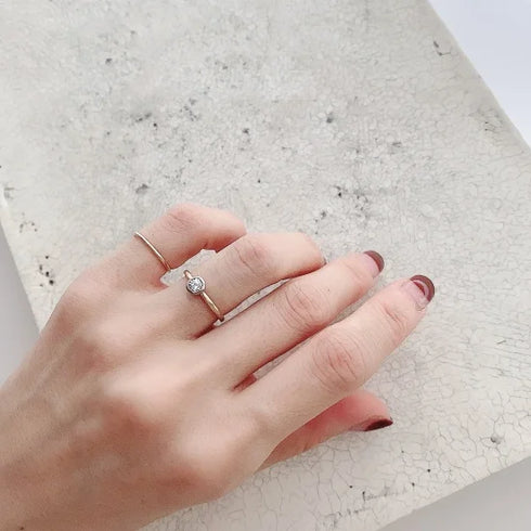 N°7 K18arm classy combination ring 0.3ct